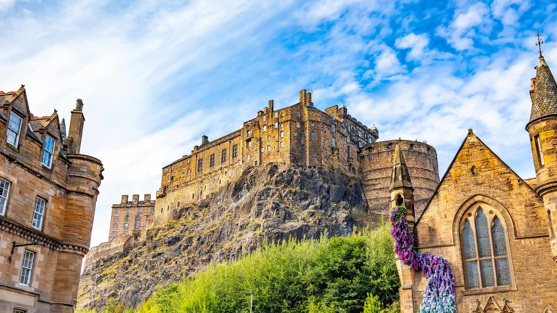 Edinburgh Castle seen from Grassmarket