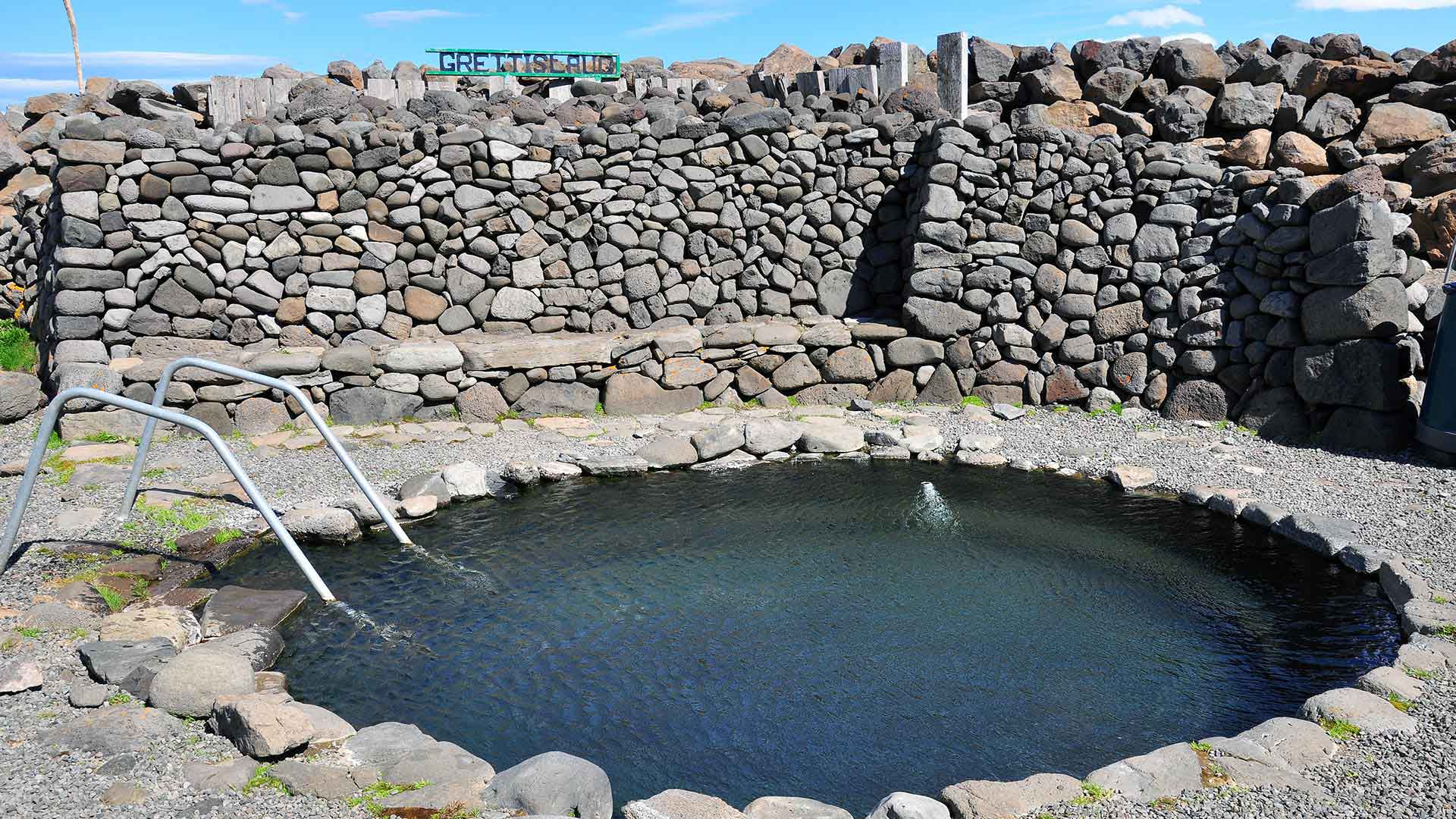 Grettislaug hot pot pool in Iceland