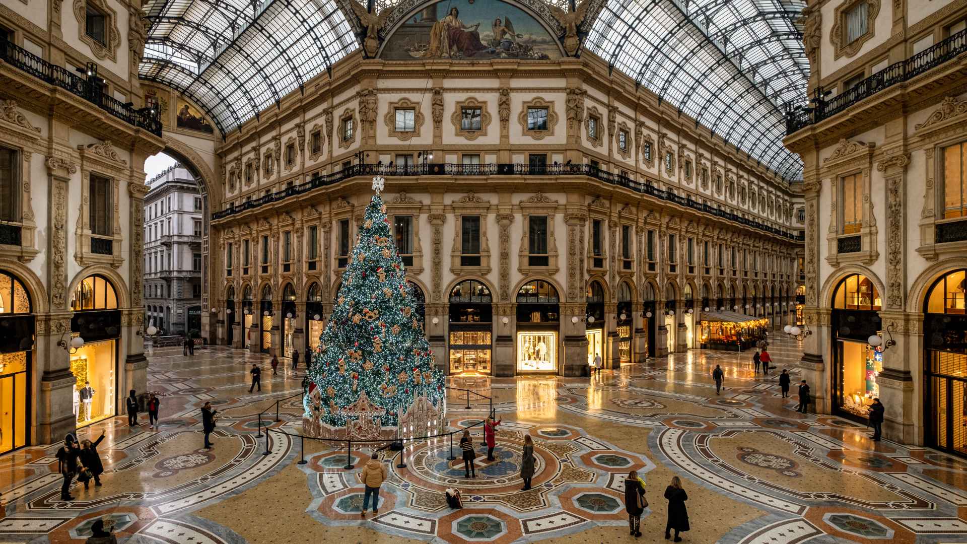 Galleria Vittorio Emanuele II at Christmastime in Milan, Italy