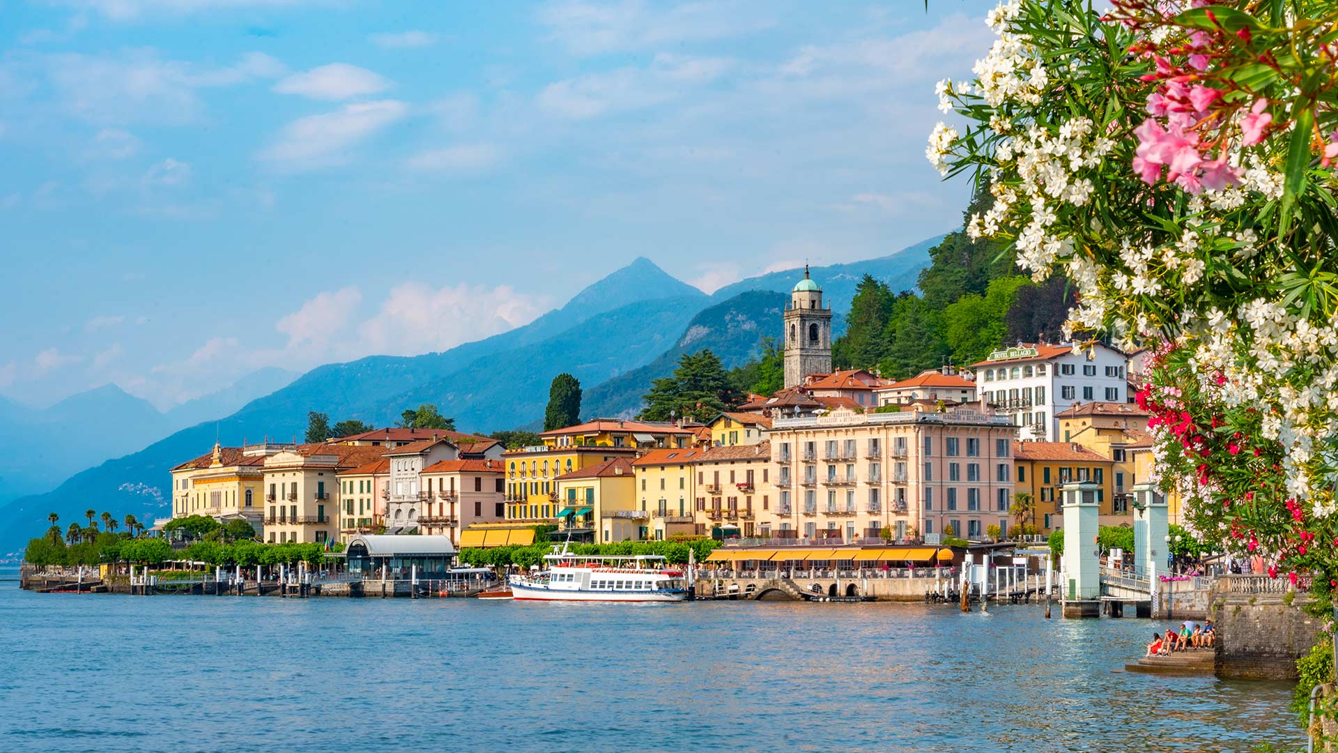 Lakeside view of the Italian town of Bellagio on Lake Como