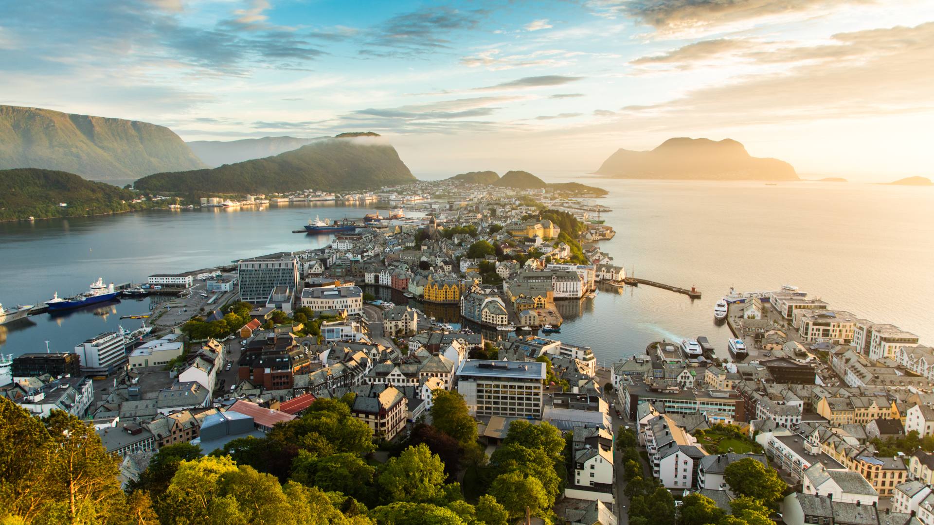 Alesund at sunset, Norway