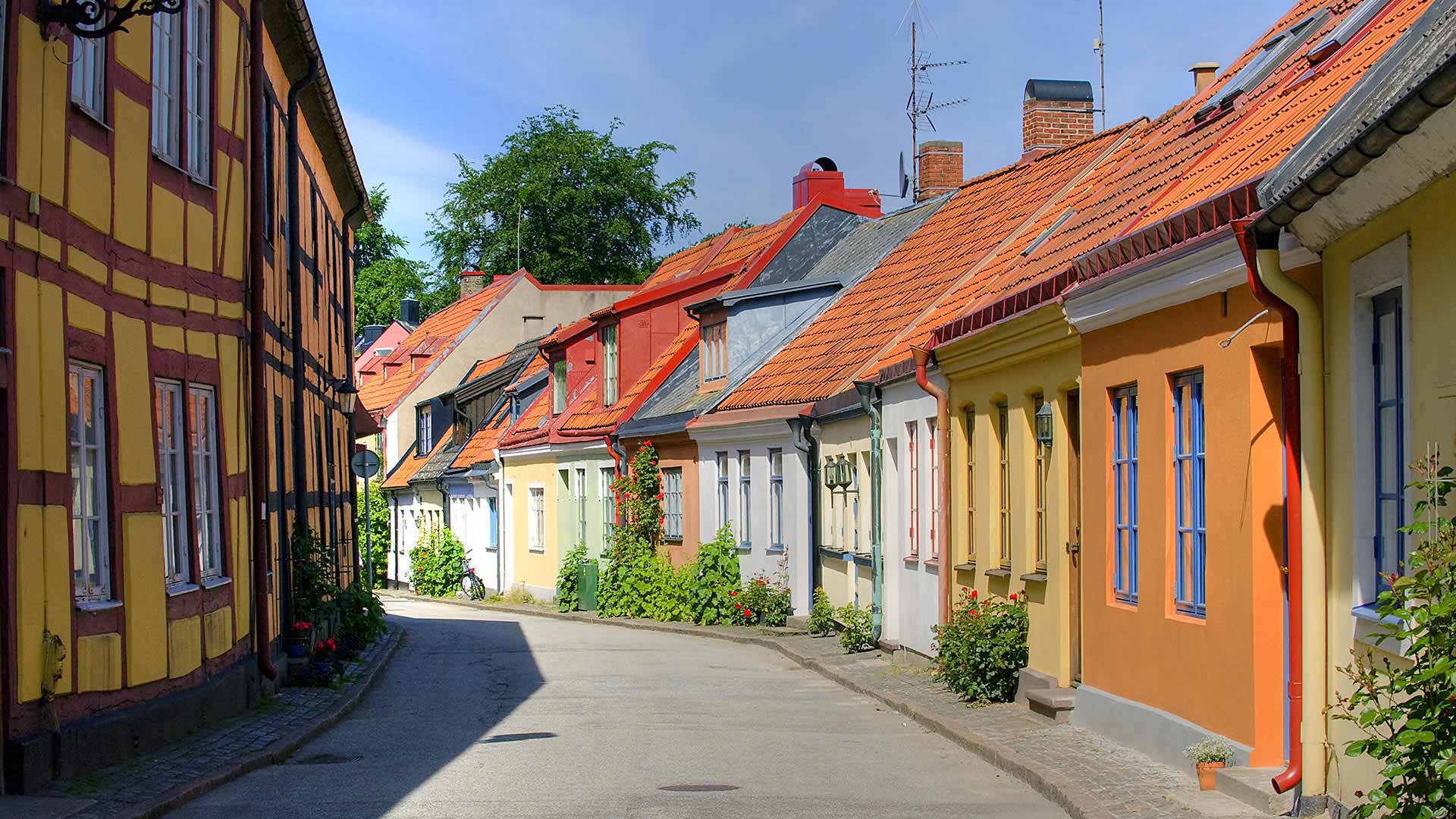 Traditional houses in the Swedish town of Ystad