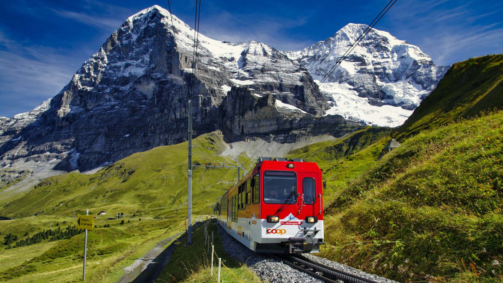 Mountain railway in Switzerland 